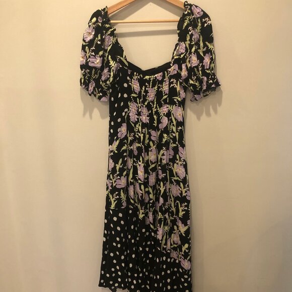 Urban Outfitters Margarete Mixed Print Assymetrical Maxi Dress - Picture 5 of 6